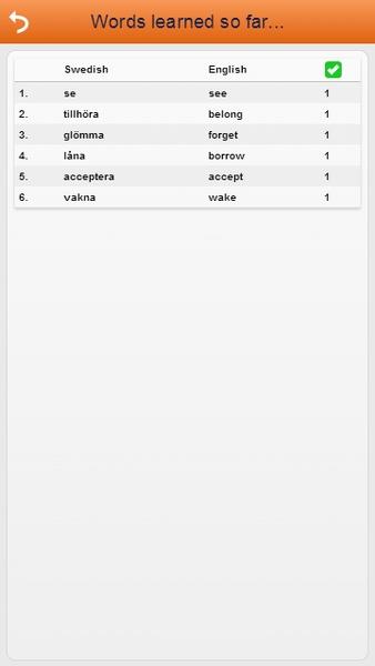 Learn Swedish Words Free स्क्रीनशॉट 1