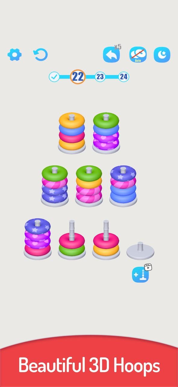 3D Color Sort Hoop Stack Tangkapan skrin 2