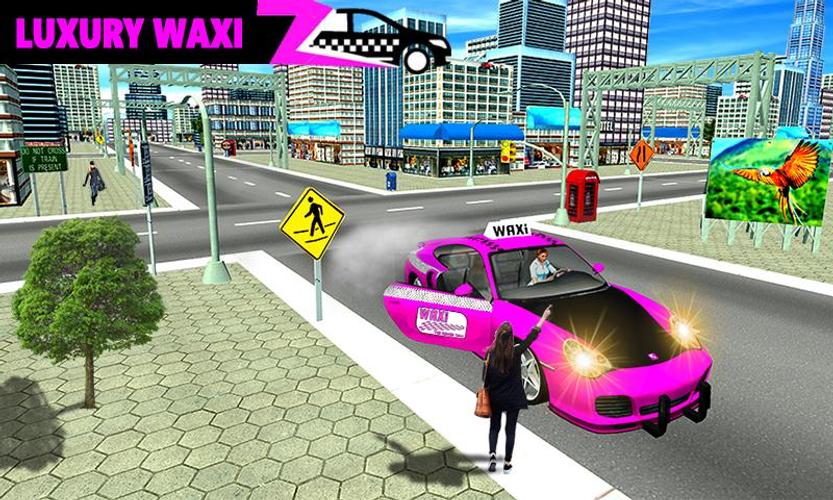 Pink Taxi Driving Game 3D Schermafbeelding 1