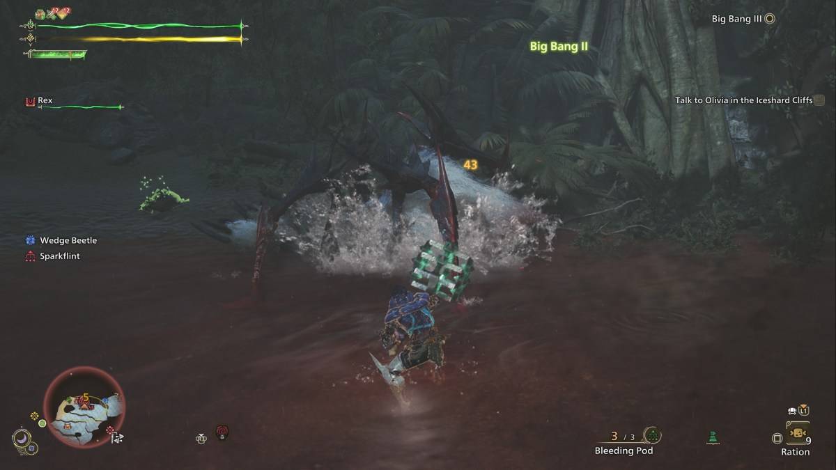 Hunter attacking with hammer in Monster Hunter Wilds