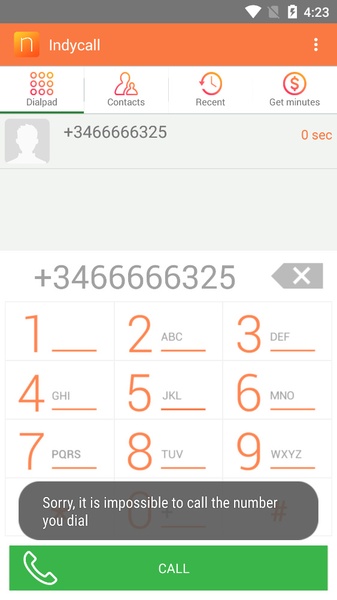 IndyCall - calls to India Capture d'écran 0