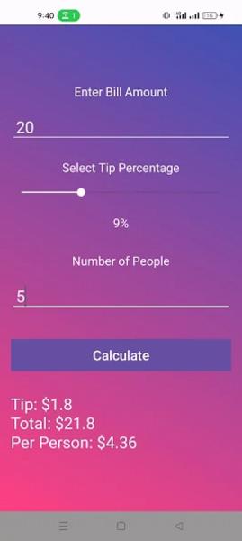 Tip Calculator Screenshot 1