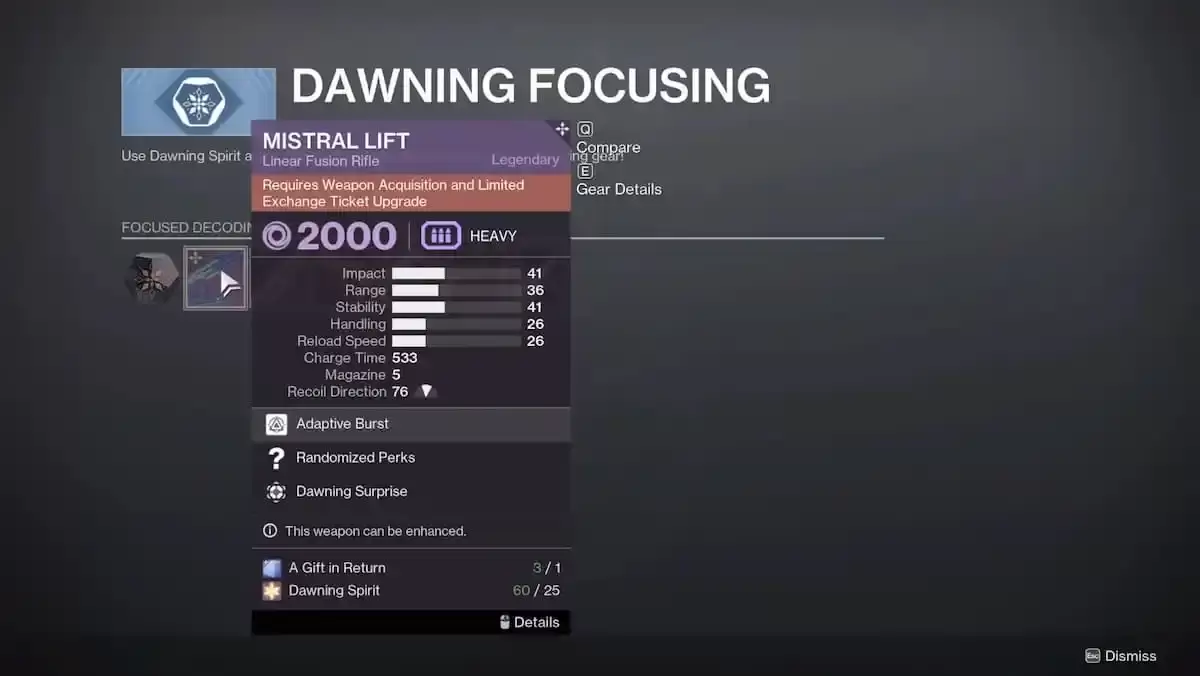 Eva Levante and Dawning Items