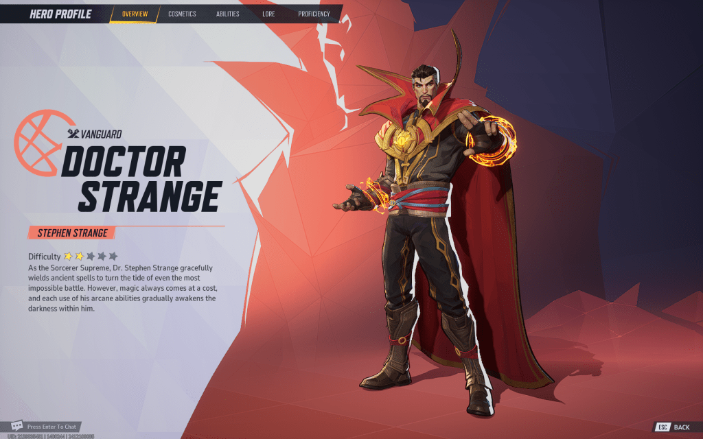 Dr. Strange in Marvel Rivals Character Menü