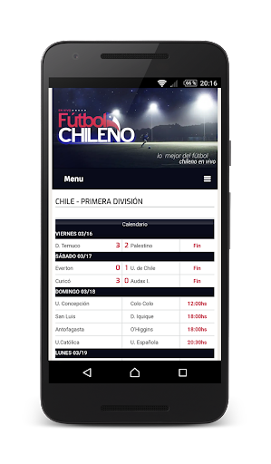 Schermata Live Chilean Soccer 2