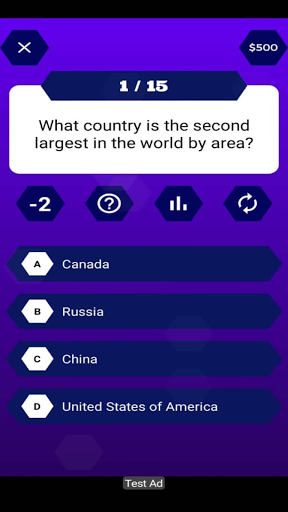 Millionaire Game - Trivia Quiz Capture d'écran 1
