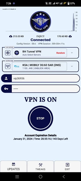 BH Tunnel VPN スクリーンショット 2