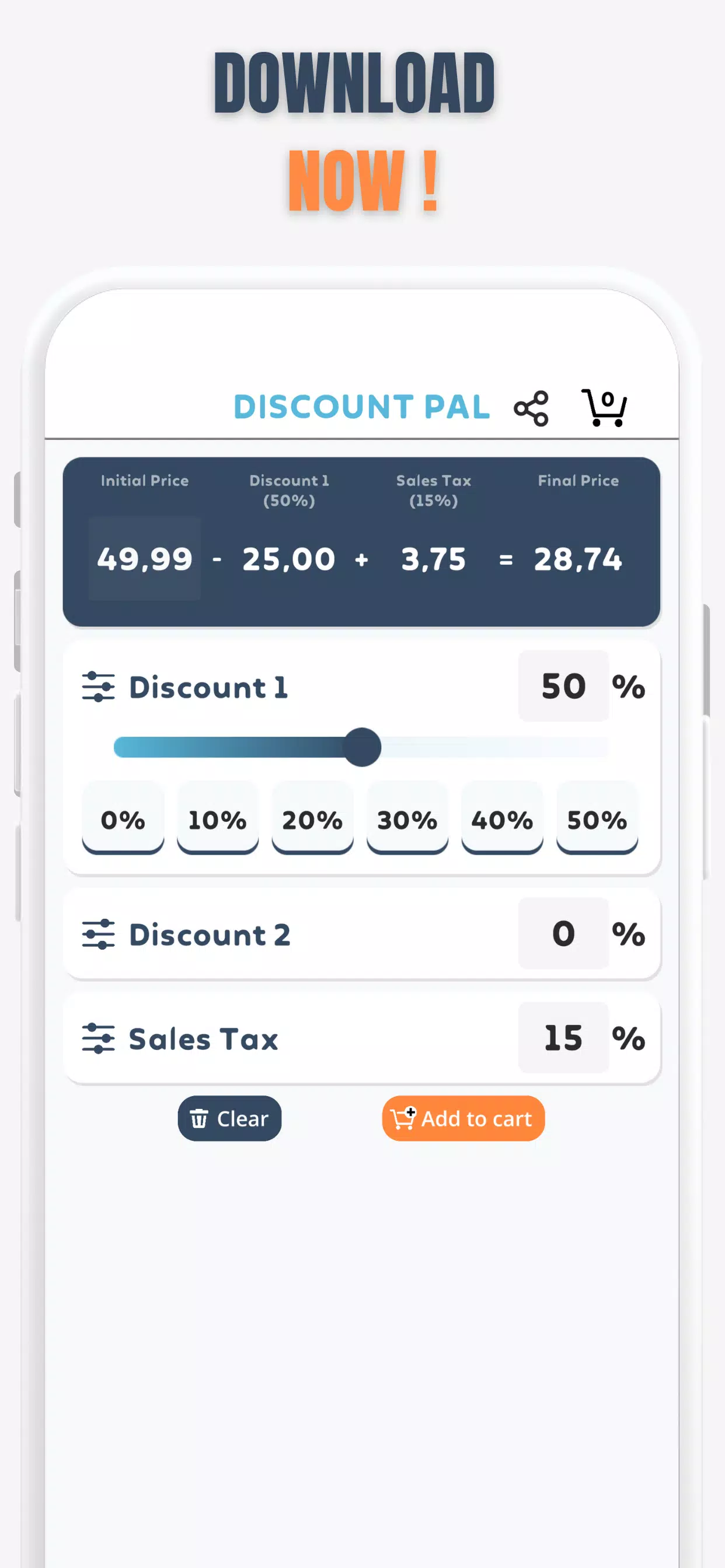 Percent Off Shoping Calculator Capture d'écran 3