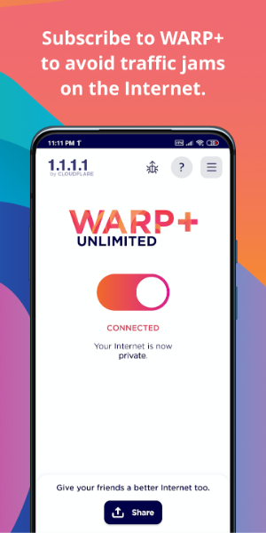 1.1.1.1 WARP: Safer Internet ဖန်သားပြင်ဓာတ်ပုံ 2