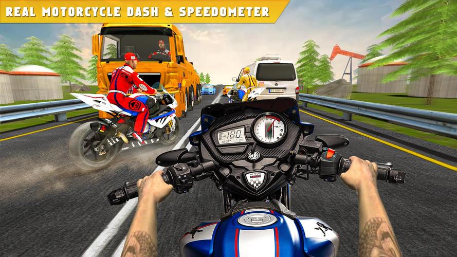 Highway Traffic Bike Race Moto Скриншот 1