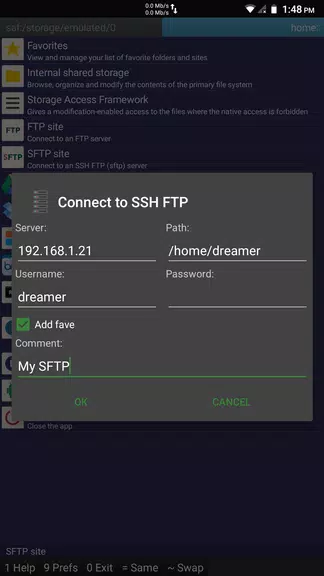 SFTP plugin to Ghost Commander Schermafbeelding 0