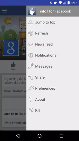 Tinfoil for Facebook ဖန်သားပြင်ဓာတ်ပုံ 1