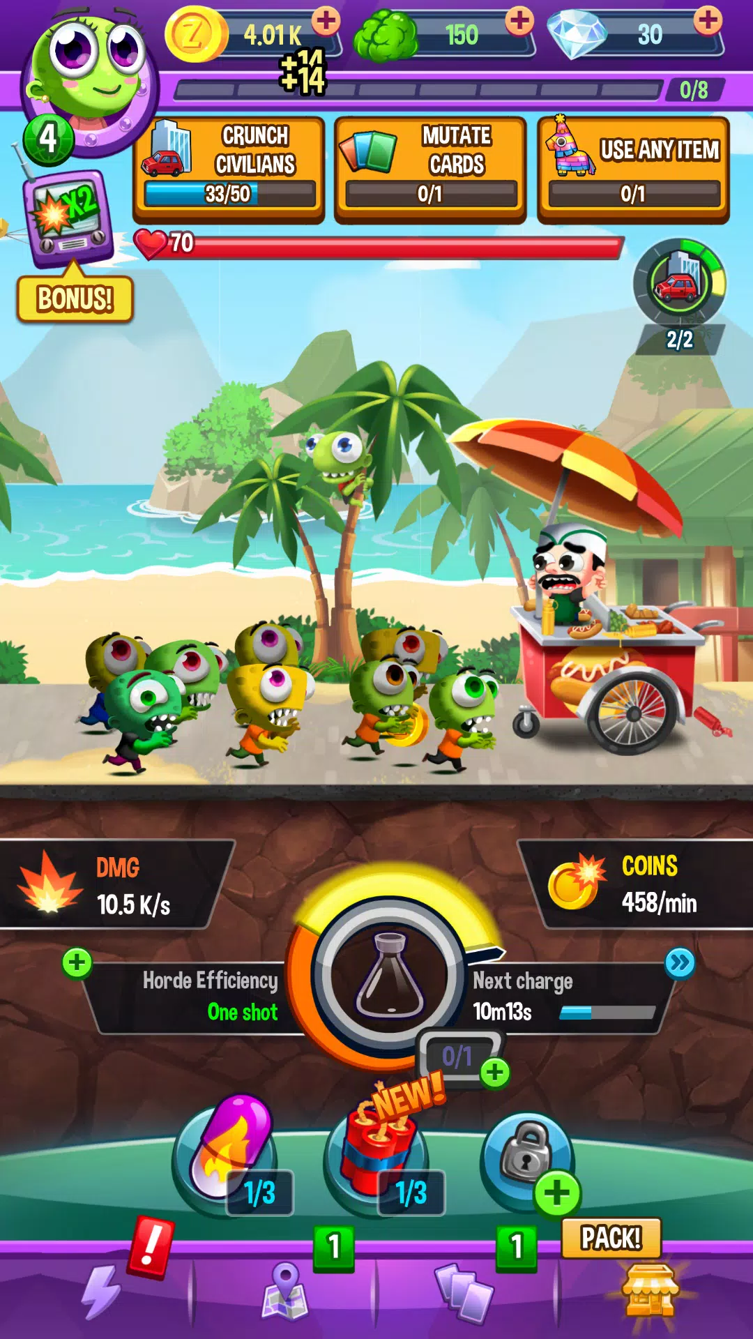 Idle Rush : Zombie Tsunami ဖန်သားပြင်ဓာတ်ပုံ 0
