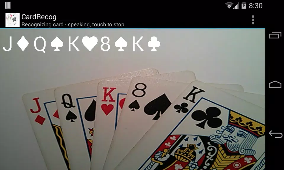 CardRecog Recognize Play Cards Screenshot 1