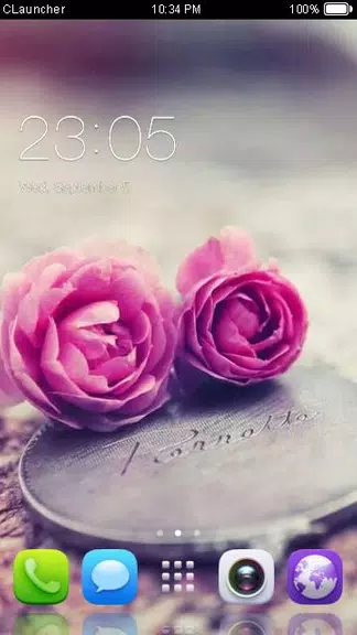 Pink Roses Theme C Launcher Capture d'écran 0