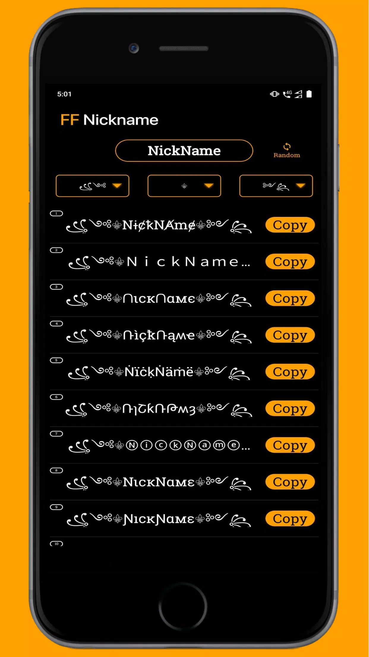 FF Name Creator - Nickname Generator For Games Screenshot 1