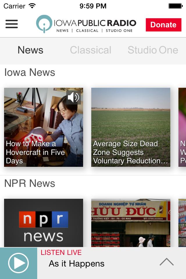 Schermata Iowa Public Radio App 1