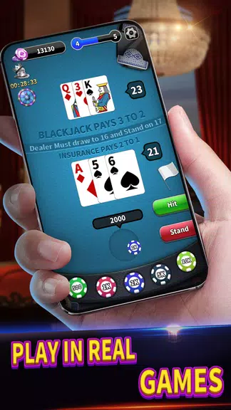 BlackJack 21 lite offline game Zrzut ekranu 0