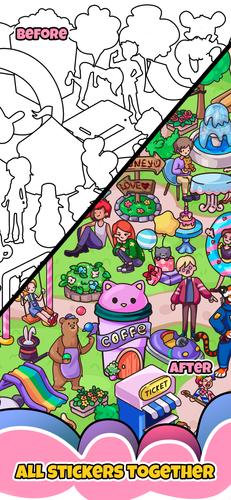 Sticker book & coloring puzzle Captura de tela 3