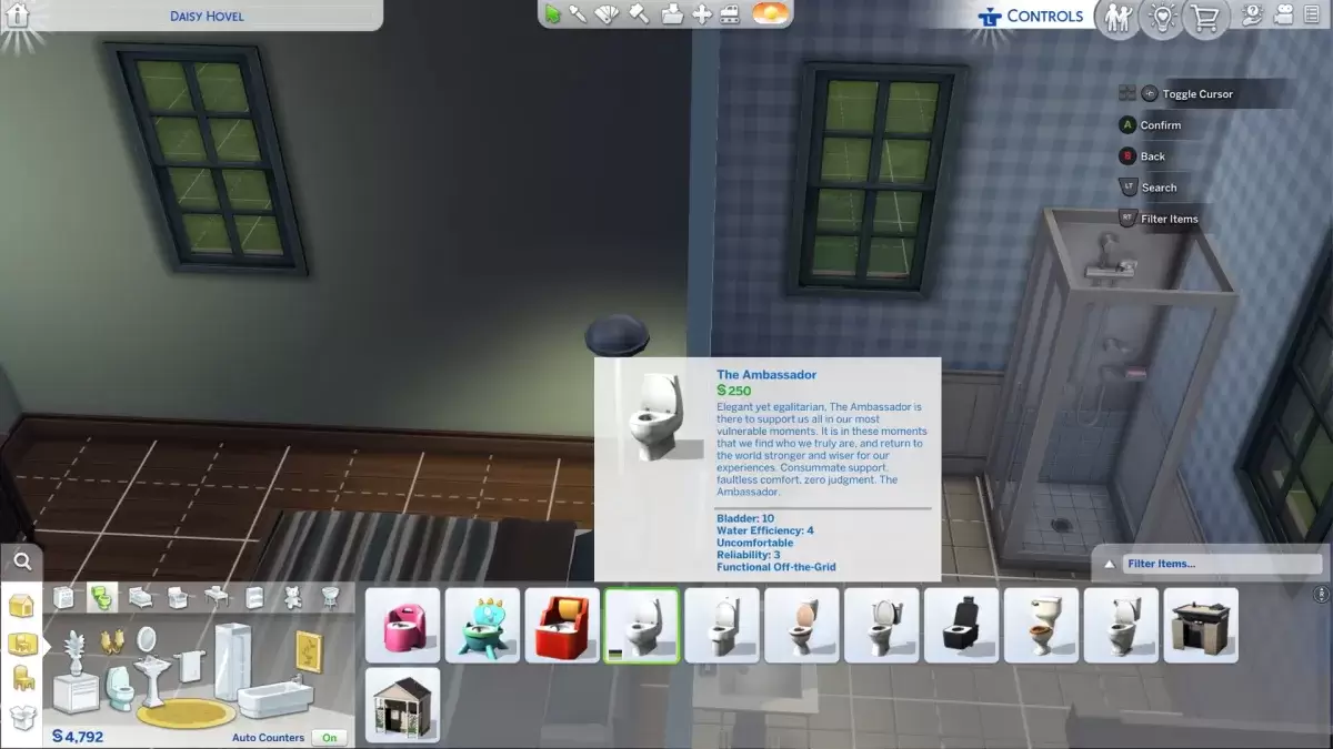 過去のイベントThe Sims 4から壊れたオブジェクトの爆発を修復する方法に関する記事の一環として、大使のトイレ。