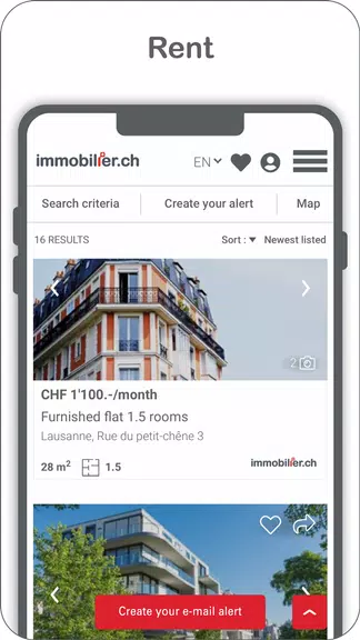 immobilier.ch Zrzut ekranu 0