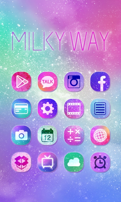 Milky Way GO Launcher Theme Captura de tela 2