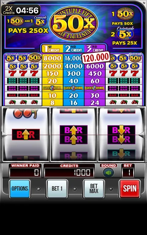 Schermata Quintuple 50x Free Slots 0