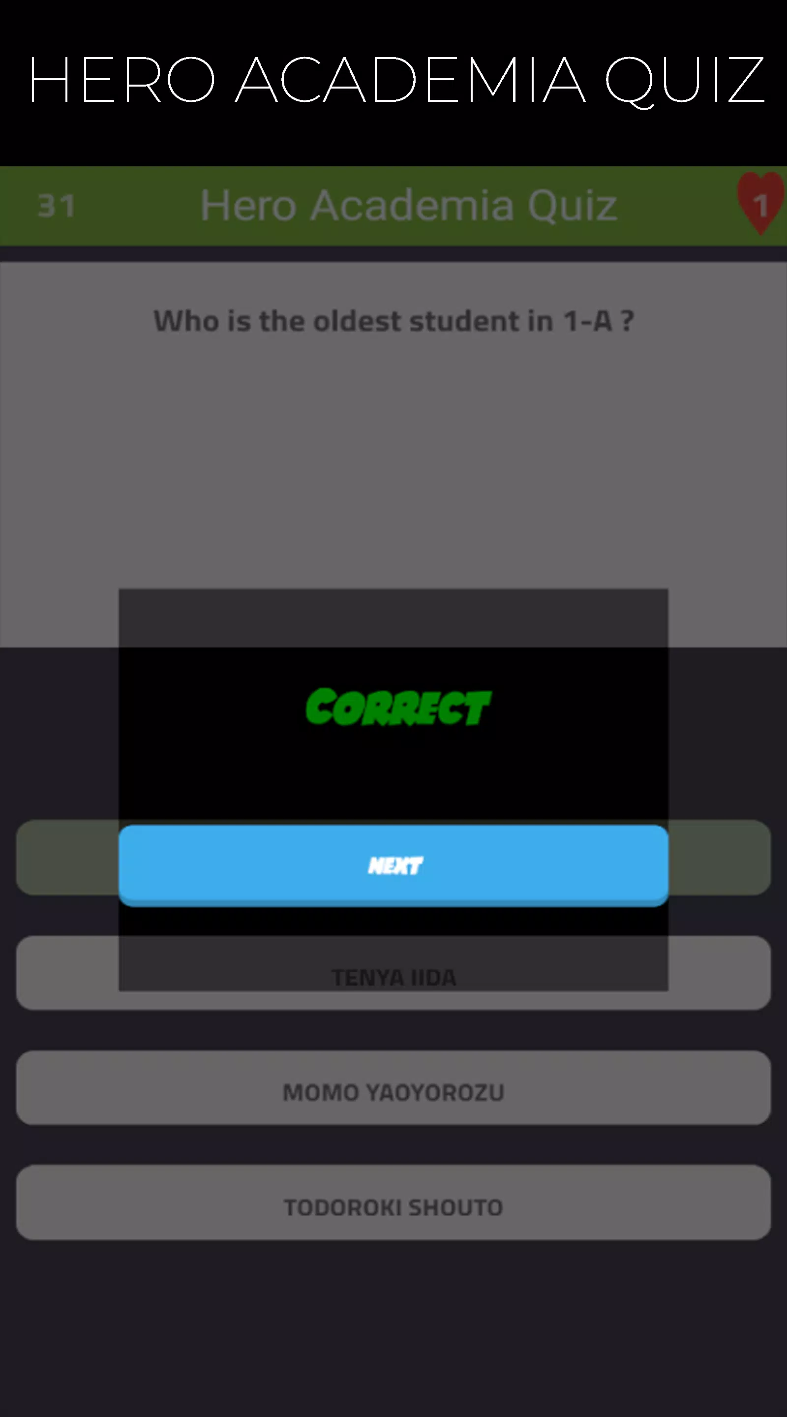 Quiz Game for Hero Academia Ekran Görüntüsü 1