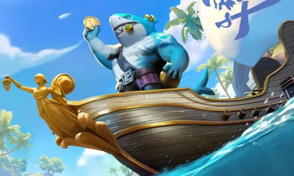 um pirata tubarão está em um navio