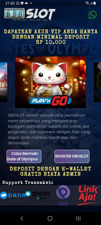 GBOSLOT : Slot Pragmatic Play Tangkapan skrin 2