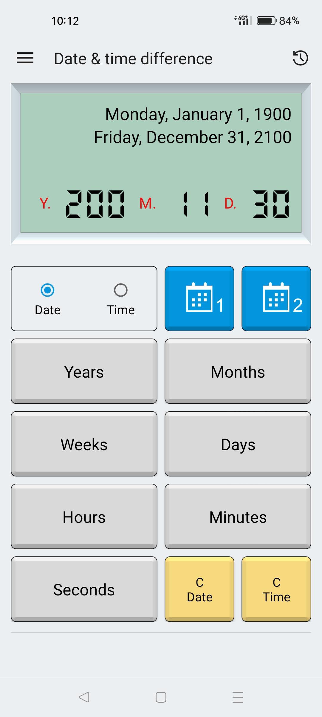 Date & time calculator Captura de pantalla 3