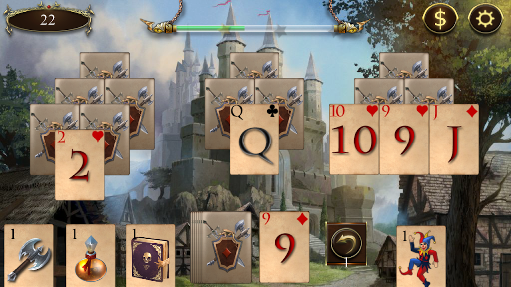 Legends of Solitaire Curse of the Dragons TriPeaks स्क्रीनशॉट 1