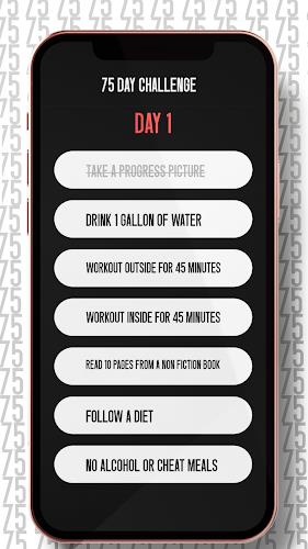 75 Day Hard Challenge Tracker Screenshot 1