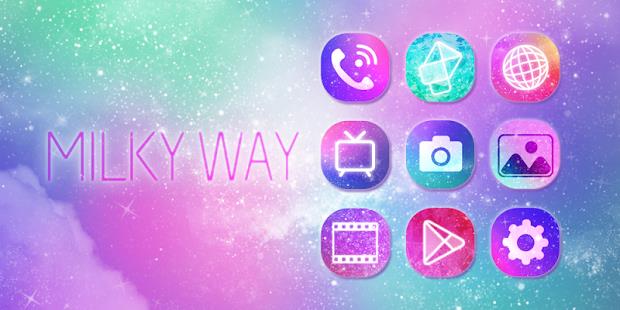 Milky Way GO Launcher Theme Captura de tela 0