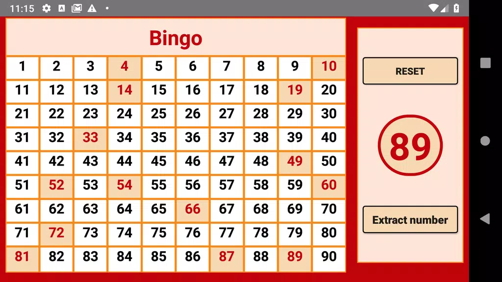 Bingo - numbers extractor - 90 numbers Capture d'écran 1