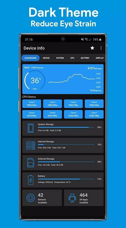 Device Info: System & CPU Info ภาพหน้าจอ 1