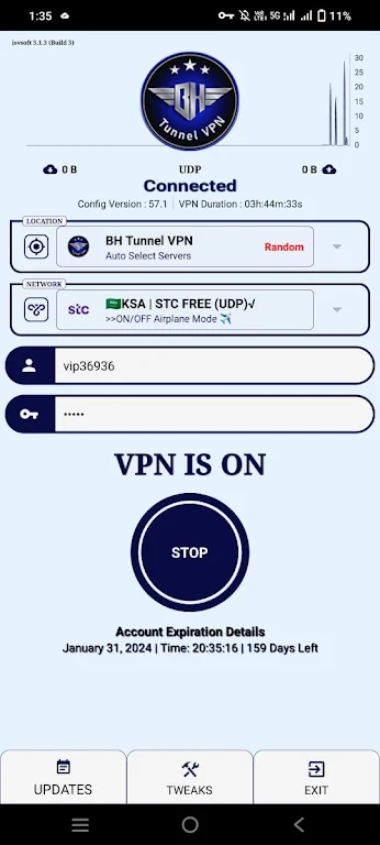 BH Tunnel VPN Tangkapan skrin 0