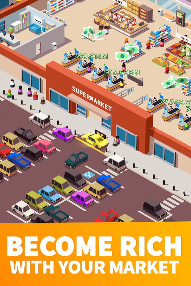 Idle Supermarket Tycoon Mod स्क्रीनशॉट 1