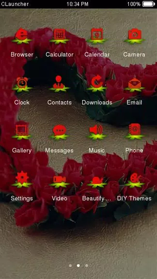 Roses Heart Theme C Launcher スクリーンショット 1