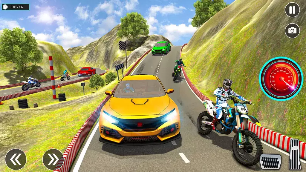 Sports Car vs Bike Racing Captura de pantalla 1