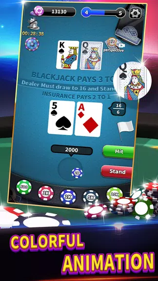 BlackJack 21 lite offline game Zrzut ekranu 1