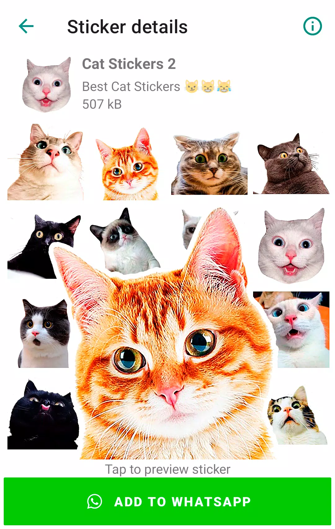 Cute Cat Stickers for WhatsApp Captura de pantalla 1