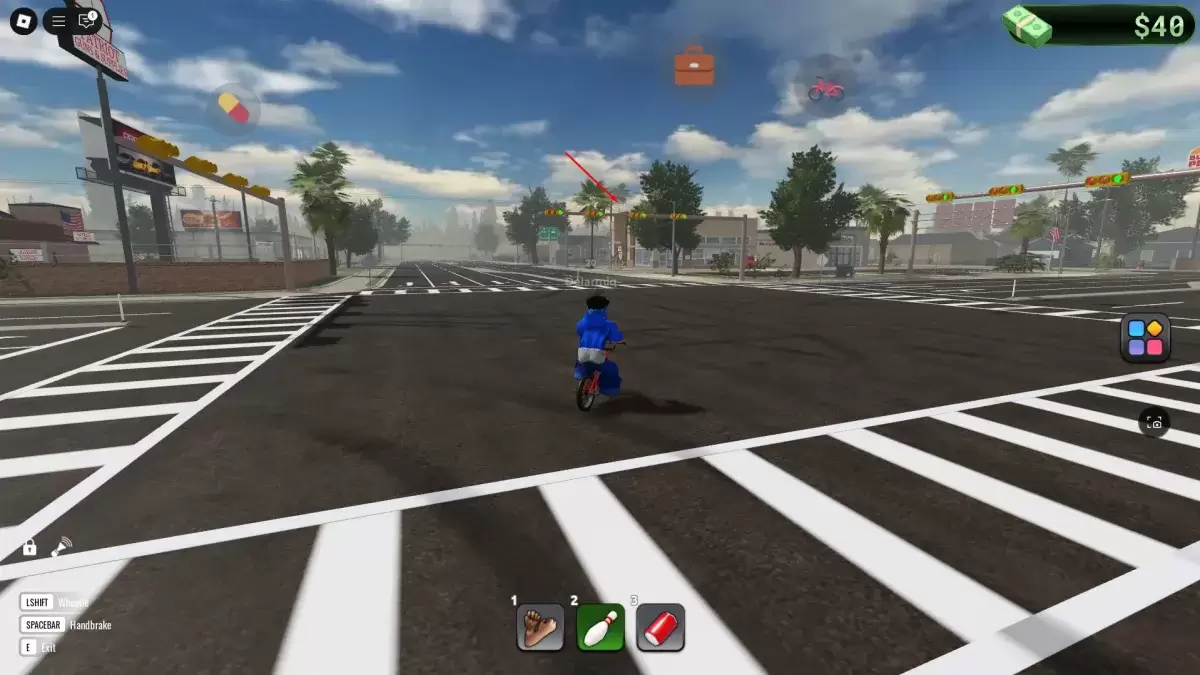 A player looking at the location of janitor job in blockspin