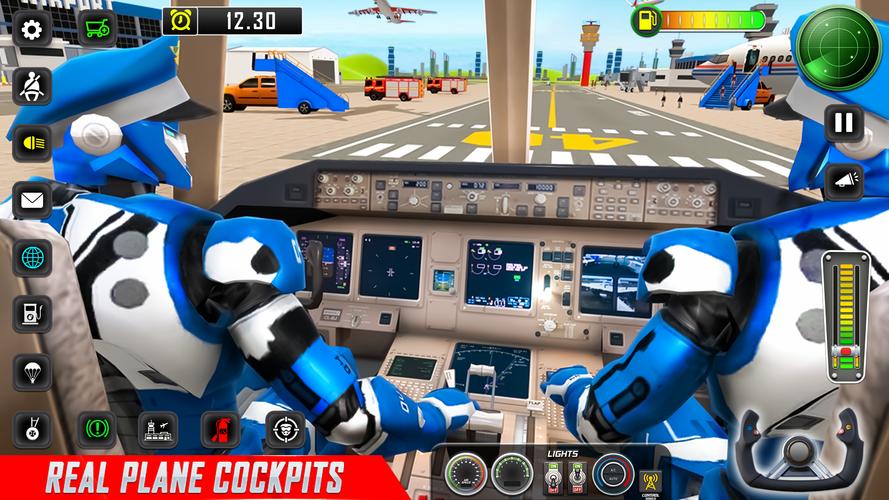 Robot Airplane Pilot Games 3D Captura de tela 1