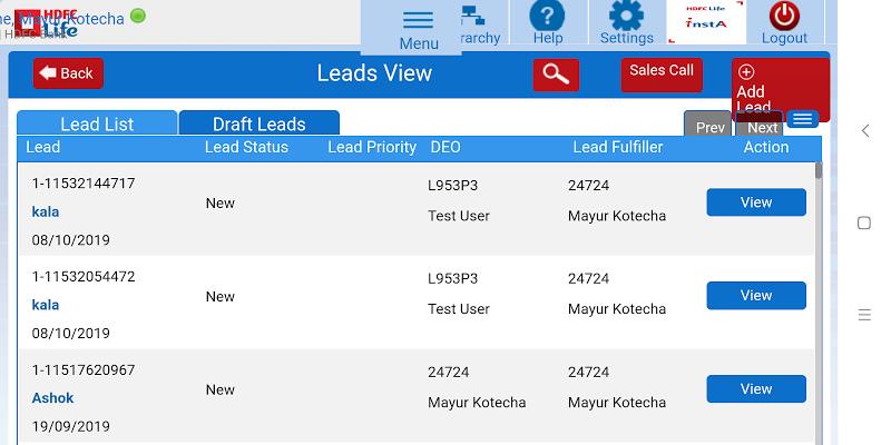 HDFC Life mSD Sales Screenshot 2