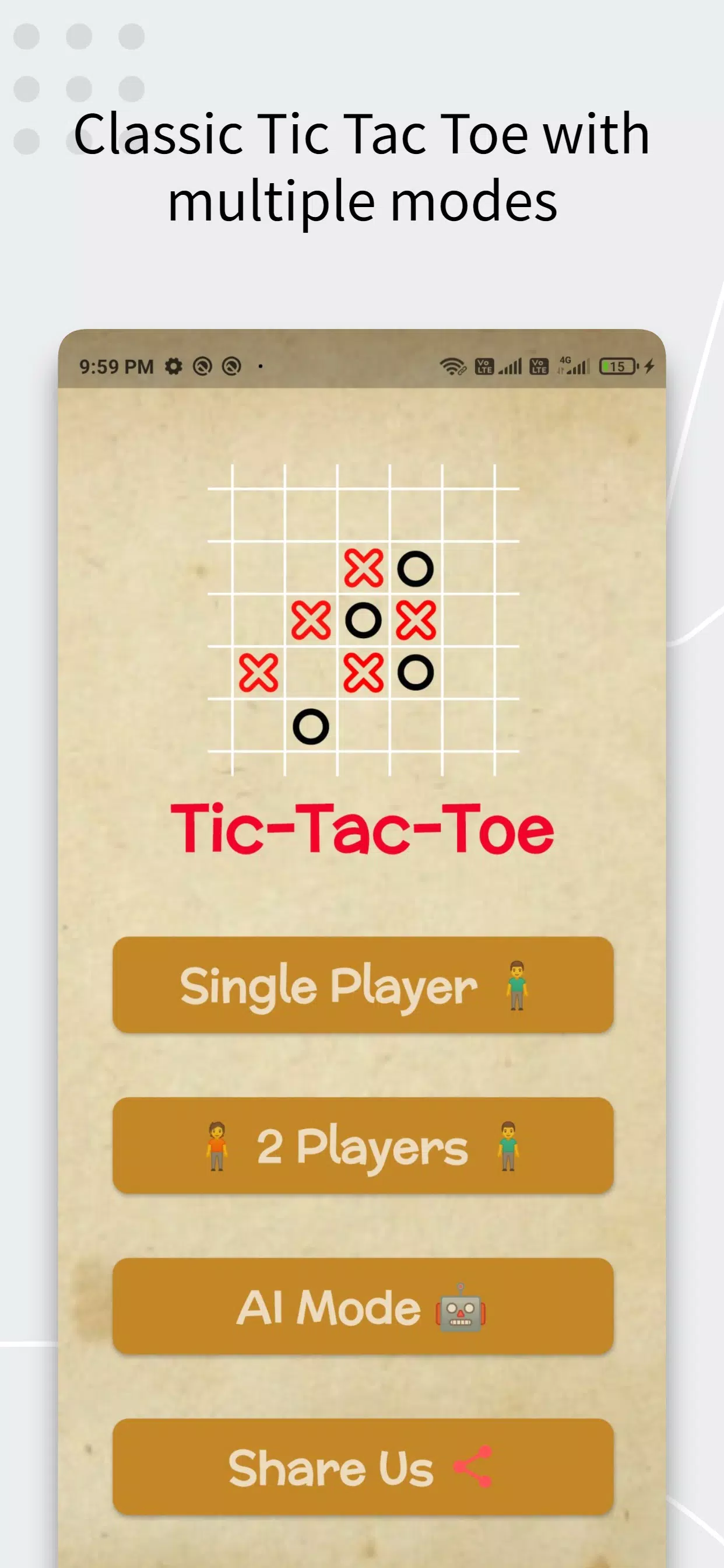 Tic Tac Toe AI Game Captura de pantalla 0